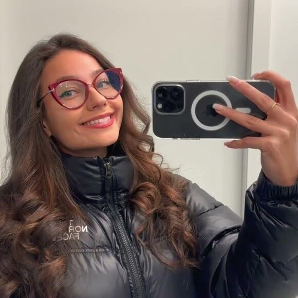 Tom Ford FT5815-B 052 Cat Eye Eyeglasses 54mm - Dark Havana/Gold - Picture 6 of 11